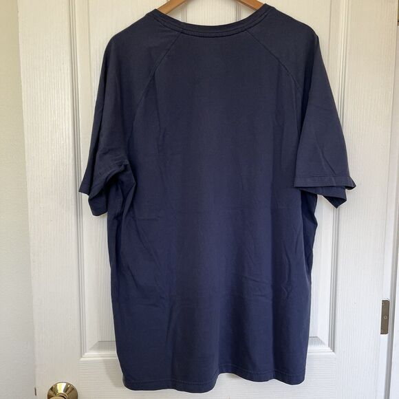 Duluth Trading Relaxed Fit Longtail T Shirt Raglan Baseball Short Sleeve Navy L - Picture 2 of 7